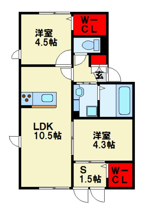 ロイヤルコート紬 A棟 間取り図