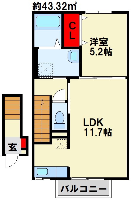 グレイスパラッツォⅠ 202号室 間取り