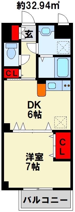 ヴィラージュＢ 102号室 間取り