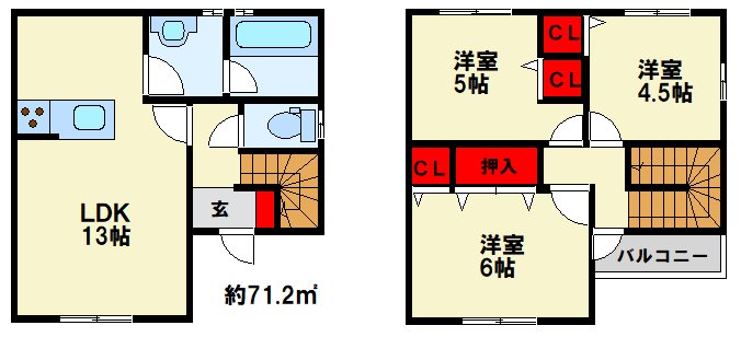 K.house A棟 間取り図