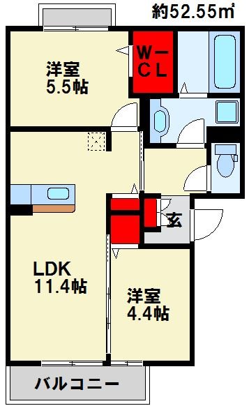 メゾン・ラフィーネ A棟 間取り図