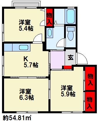 アルカディア D棟  間取り図