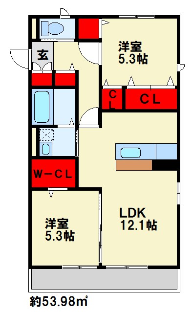 リアンサンク　D棟 間取り図