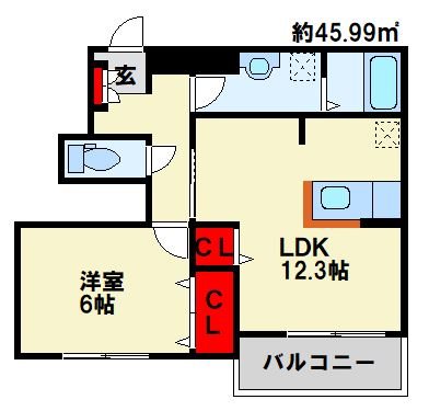 ソレーユ上曽根　B棟  間取り図