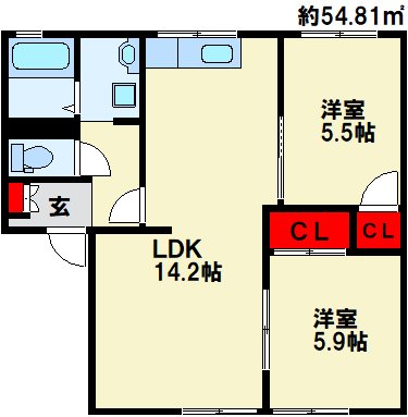 ヒルサイド富野台　A棟  間取り図