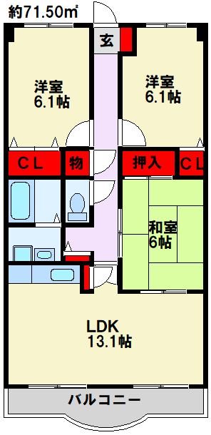アーバンライフ折尾 間取り図