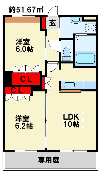 グラシアス  105号室 間取り