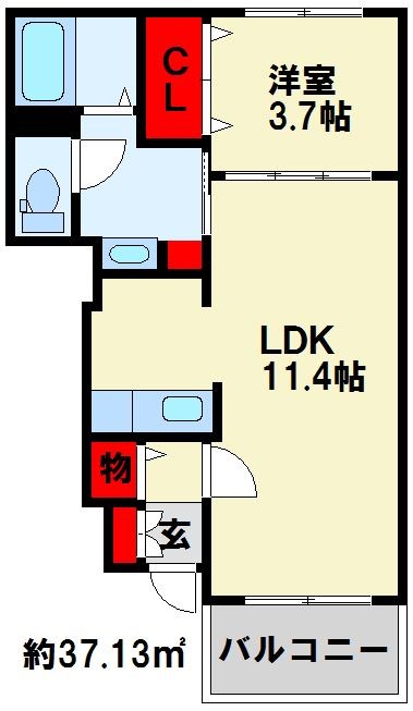 メリディオ葛原　Ａ棟 間取り図