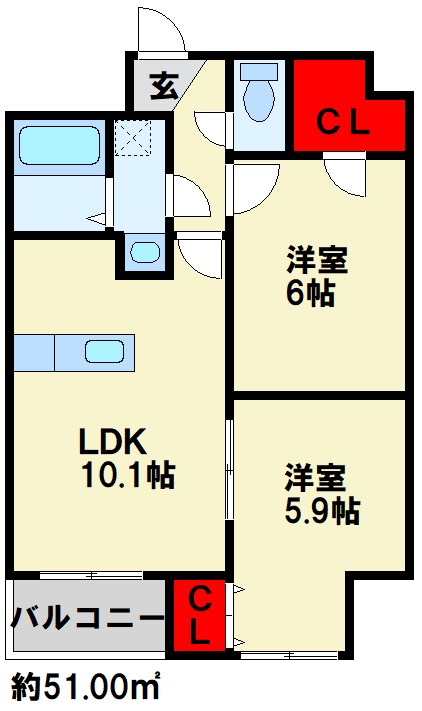 アネシス 401号室 間取り