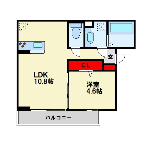 Ｄ-ＲＯＯＭ中原西 間取り図