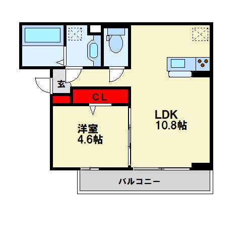 Ｄ-ＲＯＯＭ中原西 間取り図