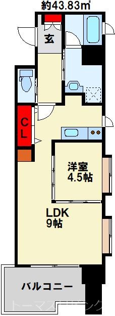 コンプレート金田 1306号室 間取り