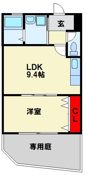 トレゾア湯川新町　A棟 102号室 間取り