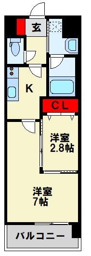 コンダクトレジデンス折尾 807号室 間取り