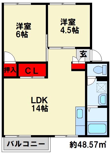 プレジール弥生が丘　A棟 間取り図