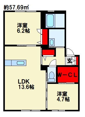 ヴァーチャスの杜　A棟 101号室 間取り