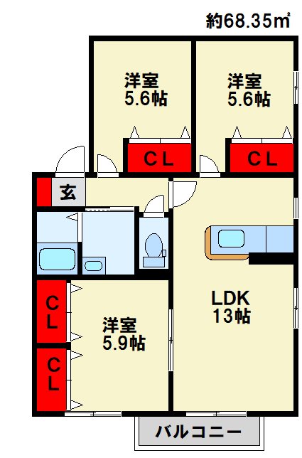 パルテール・ヴィラ　B棟　 間取り図