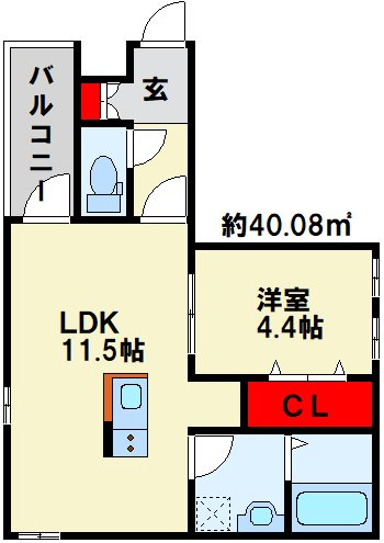 coconico九工大前  302号室 間取り