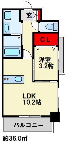 アンレーヴ門司駅前 405号室 間取り