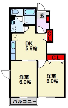 グランシャリオB 間取り図