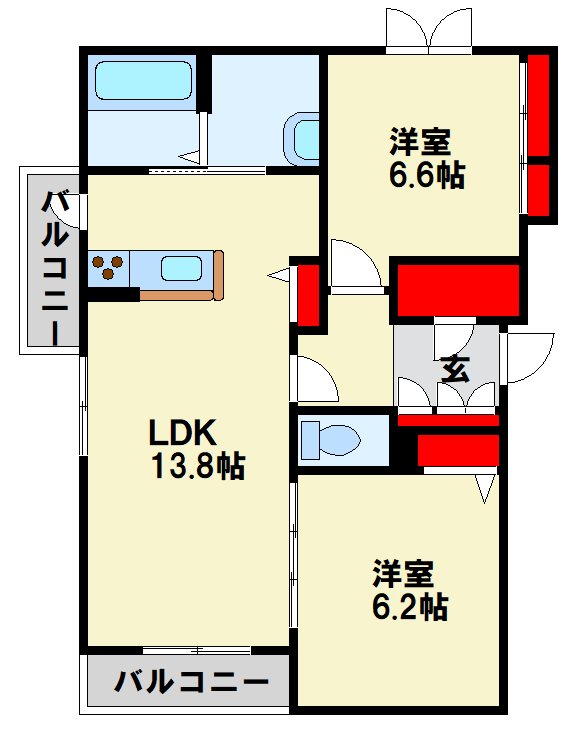 グリーントリニティー　B棟  間取り図