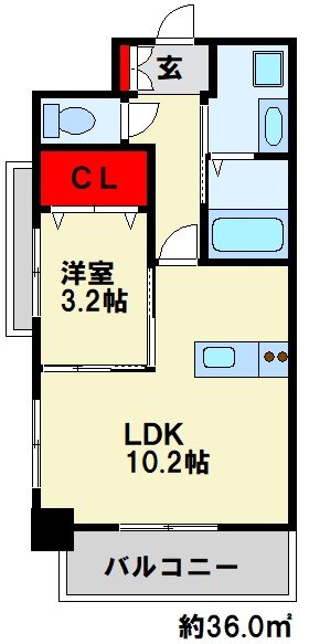 アンレーヴ門司駅前 1101号室 間取り