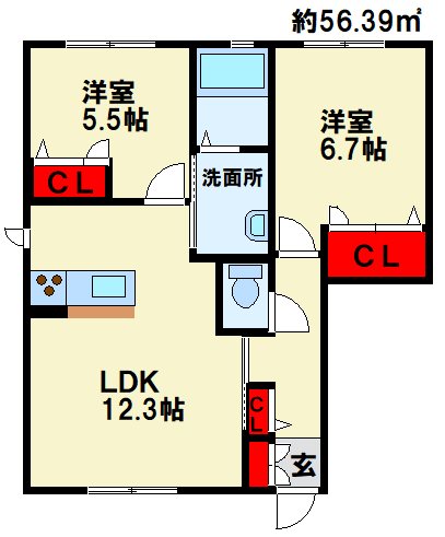 ディアコート桜 間取り図