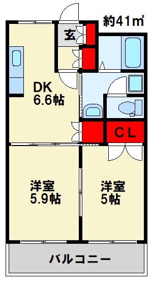 ビッグフォレスト壱番館 103号室 間取り