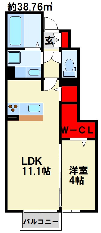 HN&amp;#39;s D-room in 楡  間取り図