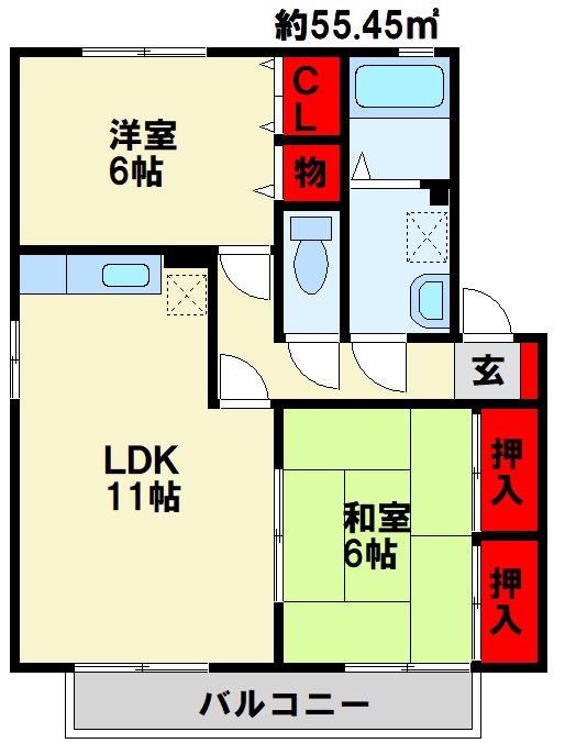 グランドゥール　B棟  間取り図