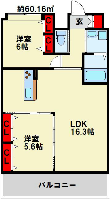 MDIシエルコンティーレ曽根北町  1305号室 間取り