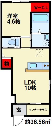 OLIVEⅡ 107号室 間取り