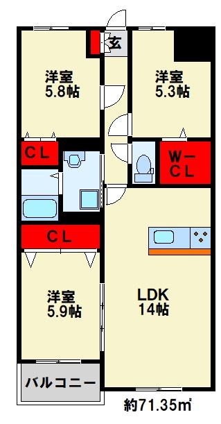 サンビル守恒 間取り図