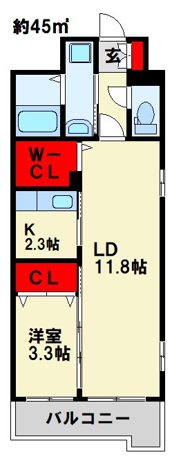エヴァーグリーンＯ 201号室 間取り