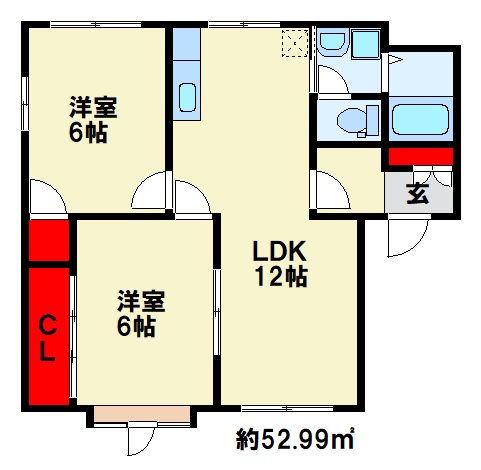 メンバーズタウン苅田　B棟 間取り図