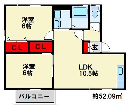 セジュール彩　D棟 102号室 間取り