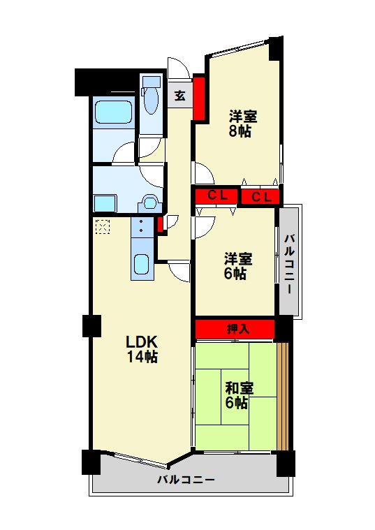 セカンドレオ守恒 間取り図