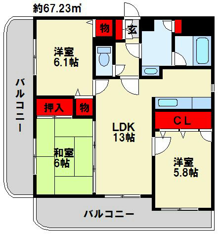 ヒルサイド守恒 間取り図