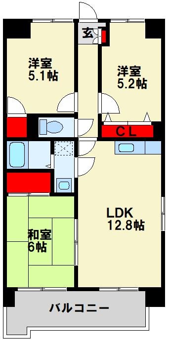 サンローゼ本城東 間取り図