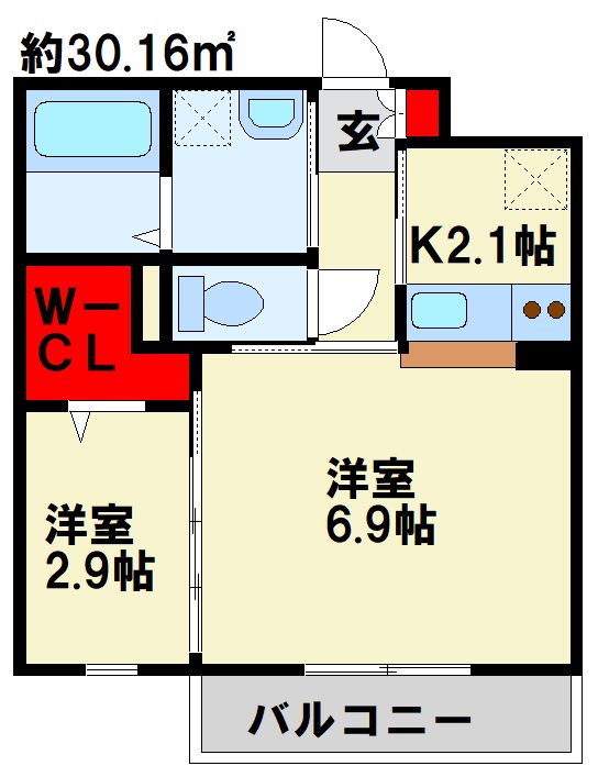 ERIOS　COURT　KⅡ 303号室 間取り