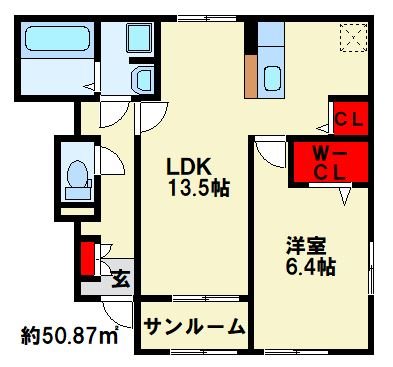 ヴィラルーチェＴ＆Ｔ　A 間取り図