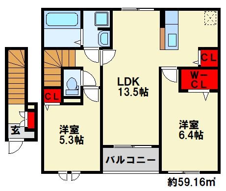 ヴィラルーチェＴ＆Ｔ　A 間取り図