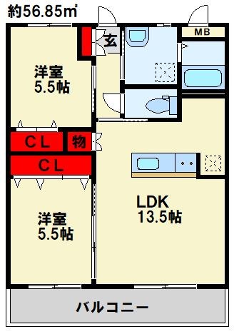 ヒルズ折尾 間取り図