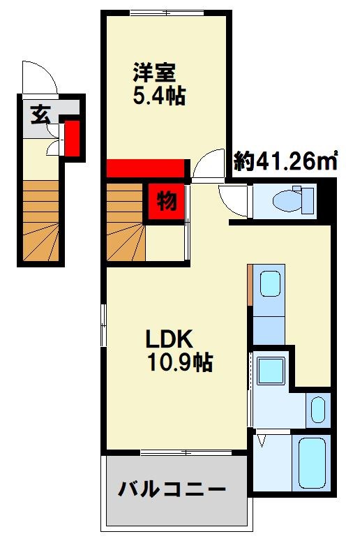 J・サクレ葛原Ⅲ 203号室 間取り