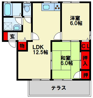 JASTS　SOLEIL　F棟 202号室 間取り