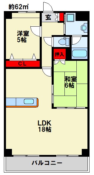 サンクス光 102号室 間取り