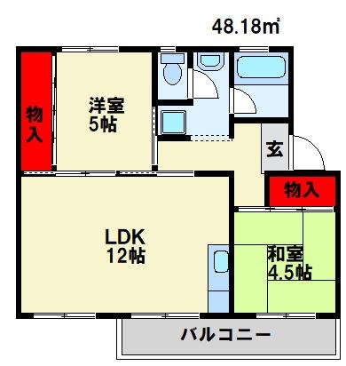 Renatus 東二島 301号室 間取り