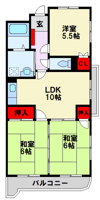 福岡県北九州市八幡西区引野２丁目2-10 間取り