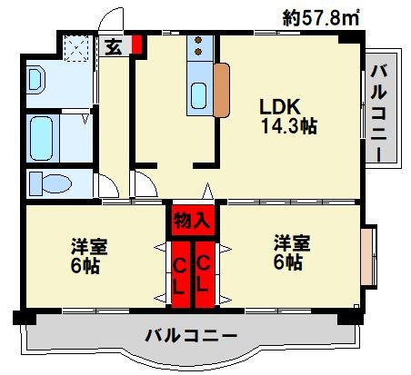 クレール長尾Ⅱ 間取り