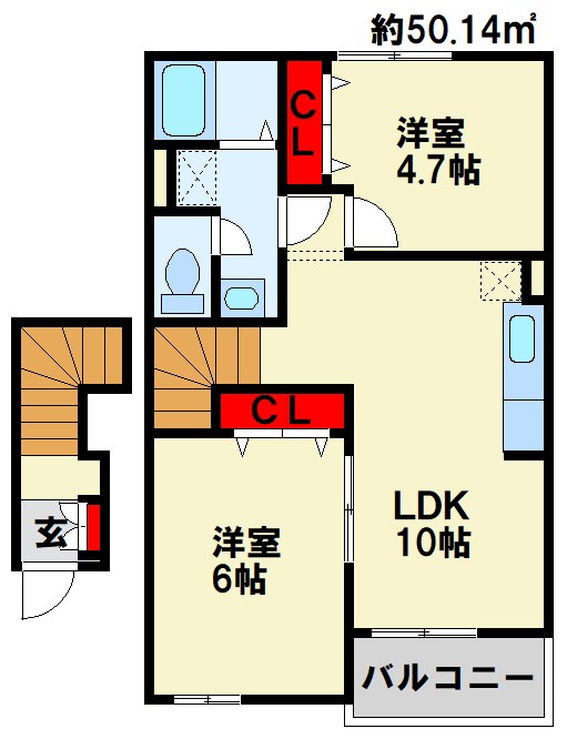 ファミーユK　B 間取り